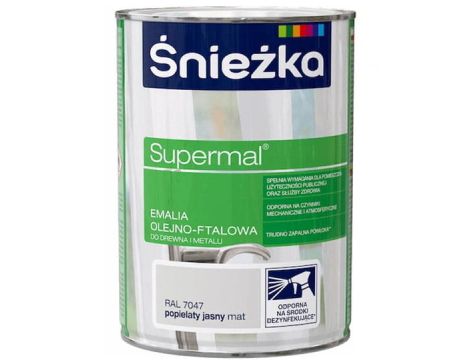 EMALIA OLEJNO FTALOWA ŚNIEŻKA SUPERMAL 0.2L POPIELATY ral 7047