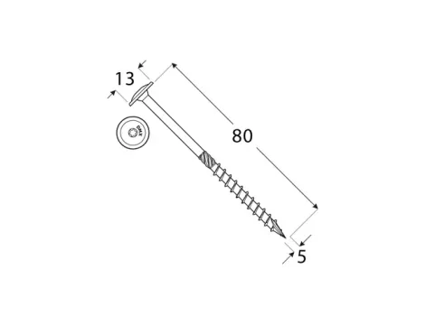 Wkręt ciesielski z łbem podkładkowym  DOMAX CT5X80 200SZT - 4