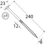 Wkręt ciesielski z łbem podkładkowym  DOMAX CT8X240 50SZT - 4