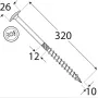 Wkręt ciesielski z łbem podkładkowym  DOMAX CT10X320 25SZT - 5